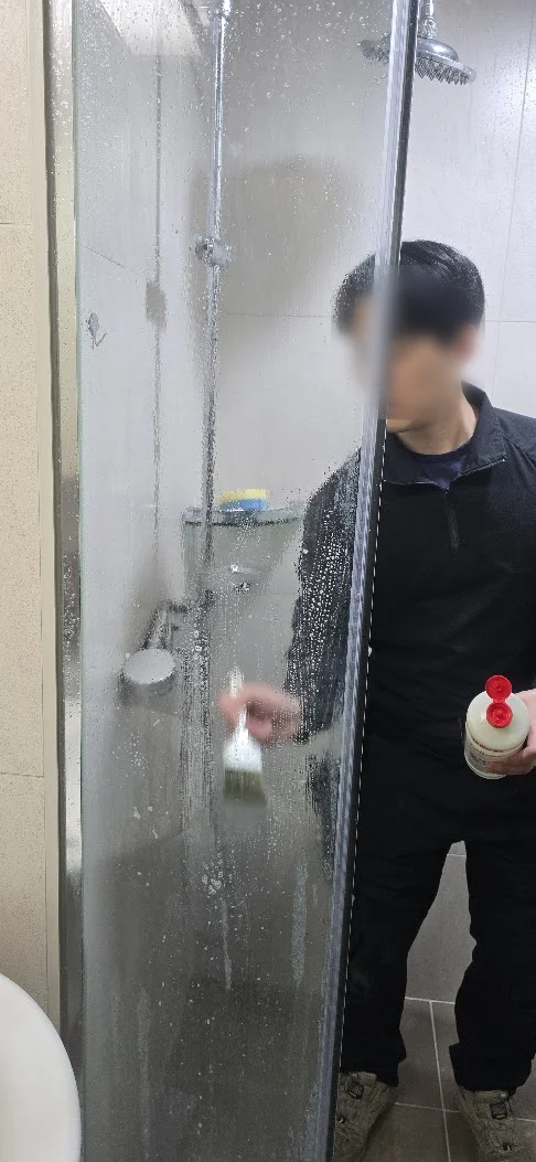 유리 물때 집중세척